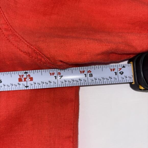 Cynthia Rowley Linen Jacket Womens Small Coral Asymmetrical Zipper Moto Style - Picture 7 of 8